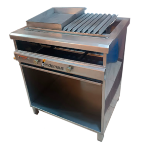 mueble industrial de parrilla con plancha asadora